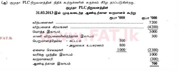 දේශීය විෂය නිර්දේශය : උසස් පෙළ (A/L) ගිණුම්කරණය - 2013 අගෝස්තු - ප්‍රශ්න පත්‍රය II (தமிழ் මාධ්‍යය) 6 2