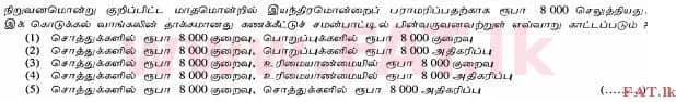 உள்ளூர் பாடத்திட்டம் : உயர்தரம் (உ/த) கணக்கியல் - 2012 ஆகஸ்ட் - தாள்கள் I A (தமிழ் மொழிமூலம்) 8 1