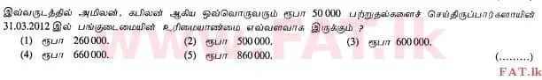 உள்ளூர் பாடத்திட்டம் : உயர்தரம் (உ/த) கணக்கியல் - 2012 ஆகஸ்ட் - தாள்கள் I A (தமிழ் மொழிமூலம்) 16 2