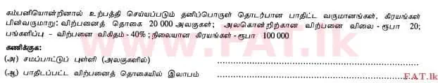 දේශීය විෂය නිර්දේශය : උසස් පෙළ (A/L) ගිණුම්කරණය - 2012 අගෝස්තු - ප්‍රශ්න පත්‍රය I B (தமிழ் මාධ්‍යය) 19 1