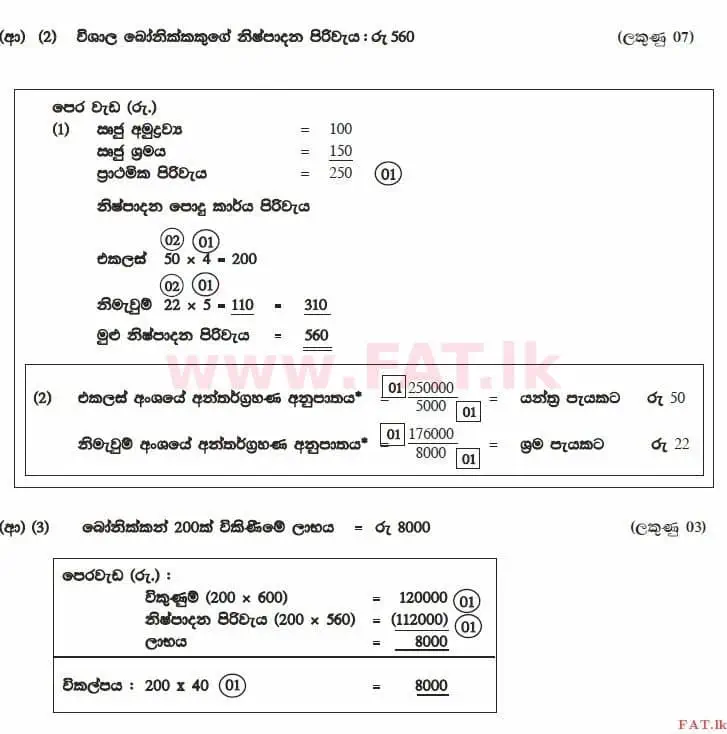 National Syllabus : Advanced Level (A/L) Accounting - 2012 August - Paper II (සිංහල Medium) 2 4106