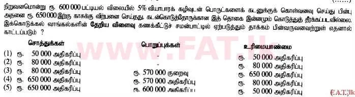 National Syllabus : Advanced Level (A/L) Accounting - 2015 August - Paper I A (தமிழ் Medium) 6 1