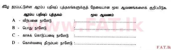 National Syllabus : Advanced Level (A/L) Accounting - 2015 August - Paper I B (தமிழ் Medium) 3 1