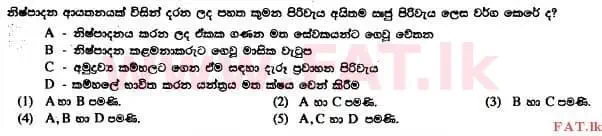 உள்ளூர் பாடத்திட்டம் : உயர்தரம் (உ/த) கணக்கியல் - 2014 ஆகஸ்ட் - தாள்கள் I A (සිංහල மொழிமூலம்) 25 1