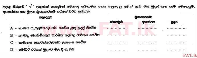 உள்ளூர் பாடத்திட்டம் : உயர்தரம் (உ/த) கணக்கியல் - 2014 ஆகஸ்ட் - தாள்கள் I B (සිංහල மொழிமூலம்) 14 1