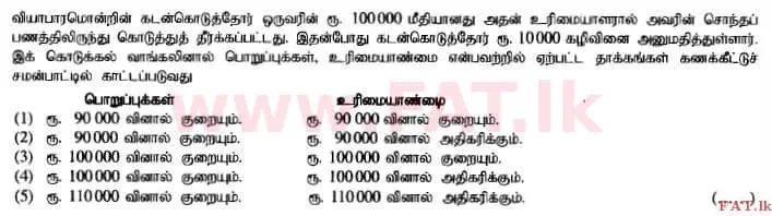 உள்ளூர் பாடத்திட்டம் : உயர்தரம் (உ/த) கணக்கியல் - 2014 ஆகஸ்ட் - தாள்கள் I A (தமிழ் மொழிமூலம்) 2 1