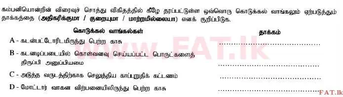 உள்ளூர் பாடத்திட்டம் : உயர்தரம் (உ/த) கணக்கியல் - 2014 ஆகஸ்ட் - தாள்கள் I B (தமிழ் மொழிமூலம்) 16 1