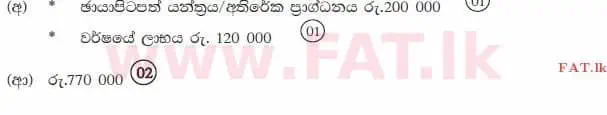National Syllabus : Advanced Level (A/L) Accounting - 2015 August - Paper I B (සිංහල Medium) 32 3839