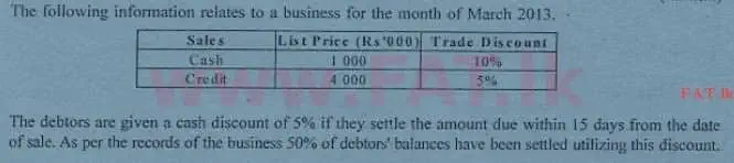 உள்ளூர் பாடத்திட்டம் : உயர்தரம் (உ/த) கணக்கியல் - 2013 ஆகஸ்ட் - தாள்கள் I A (English மொழிமூலம்) 6 1