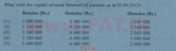 National Syllabus : Advanced Level (A/L) Accounting - 2013 August - Paper I A (English Medium) 18 2