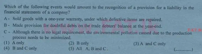 දේශීය විෂය නිර්දේශය : උසස් පෙළ (A/L) ගිණුම්කරණය - 2013 අගෝස්තු - ප්‍රශ්න පත්‍රය I A (English මාධ්‍යය) 22 1