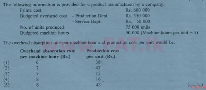දේශීය විෂය නිර්දේශය : උසස් පෙළ (A/L) ගිණුම්කරණය - 2013 අගෝස්තු - ප්‍රශ්න පත්‍රය I A (English මාධ්‍යය) 27 1