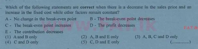 දේශීය විෂය නිර්දේශය : උසස් පෙළ (A/L) ගිණුම්කරණය - 2013 අගෝස්තු - ප්‍රශ්න පත්‍රය I A (English මාධ්‍යය) 30 1
