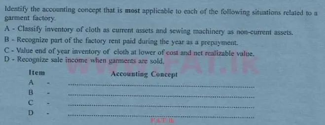 National Syllabus : Advanced Level (A/L) Accounting - 2013 August - Paper I B (English Medium) 7 1