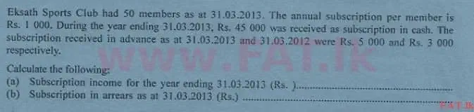 National Syllabus : Advanced Level (A/L) Accounting - 2013 August - Paper I B (English Medium) 9 1