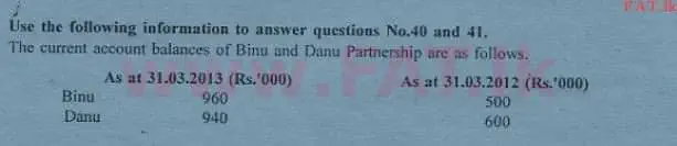 National Syllabus : Advanced Level (A/L) Accounting - 2013 August - Paper I B (English Medium) 10 1
