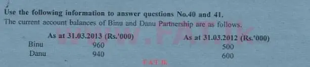 National Syllabus : Advanced Level (A/L) Accounting - 2013 August - Paper I B (English Medium) 11 1
