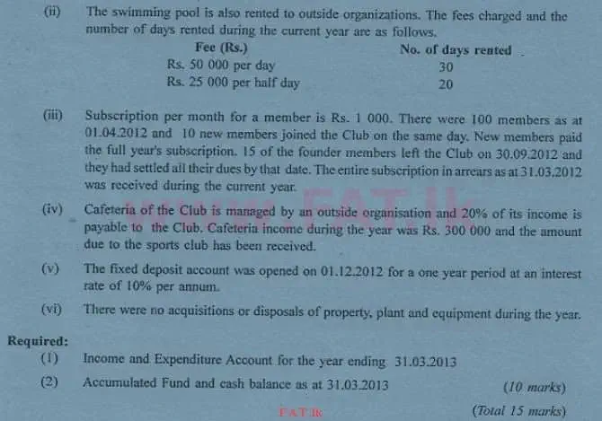 National Syllabus : Advanced Level (A/L) Accounting - 2013 August - Paper II (English Medium) 4 2