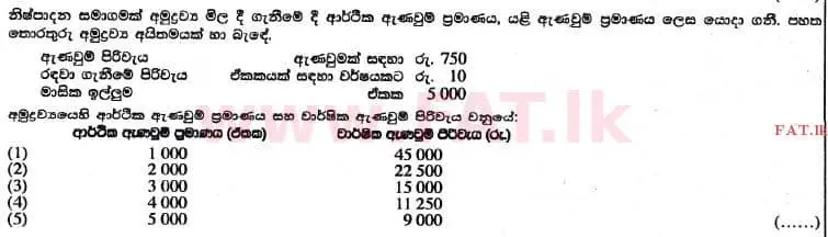 உள்ளூர் பாடத்திட்டம் : உயர்தரம் (உ/த) கணக்கியல் - 2017 ஆகஸ்ட் - தாள்கள் I A (සිංහල மொழிமூலம்) 28 1