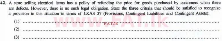 National Syllabus : Advanced Level (A/L) Accounting - 2016 August - Paper I B (English Medium) 12 1