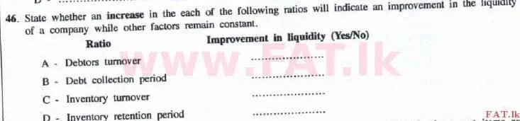 National Syllabus : Advanced Level (A/L) Accounting - 2016 August - Paper I B (English Medium) 16 1