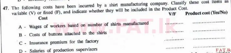National Syllabus : Advanced Level (A/L) Accounting - 2016 August - Paper I B (English Medium) 17 1