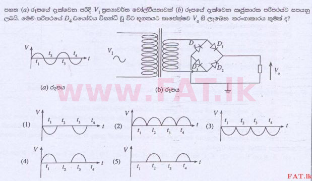 දේශීය විෂය නිර්දේශය : උසස් පෙළ (A/L) ඉංජිනේරු තාක්ෂණවේදය - 2015 අගෝස්තු - ප්‍රශ්න පත්‍රය I (සිංහල මාධ්‍යය) 50 1