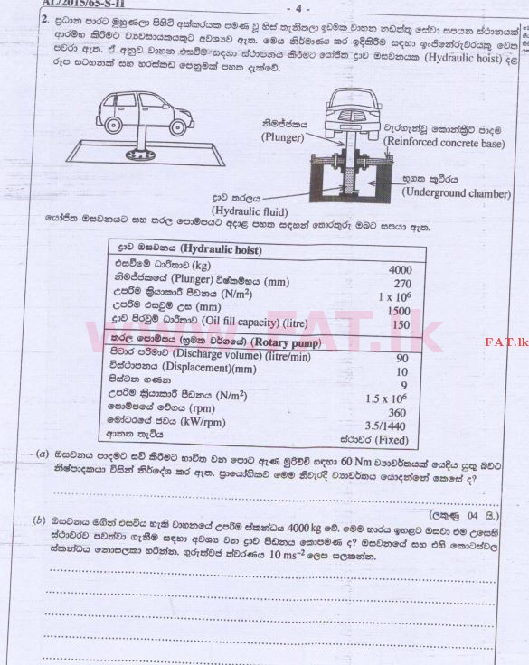National Syllabus : Advanced Level (A/L) Engineering Technology - 2015 August - Paper II (සිංහල Medium) 2 1