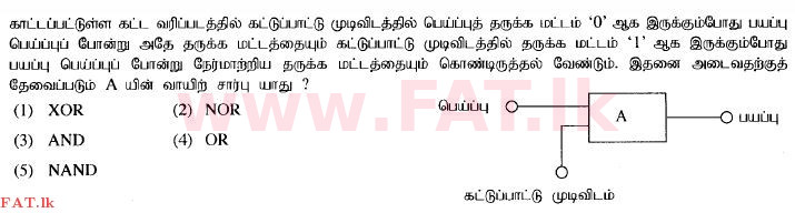 உள்ளூர் பாடத்திட்டம் : உயர்தரம் (உ/த) பொறியியல் தொழில்நுட்பம் - 2015 ஆகஸ்ட் - தாள்கள் I (தமிழ் மொழிமூலம்) 48 1
