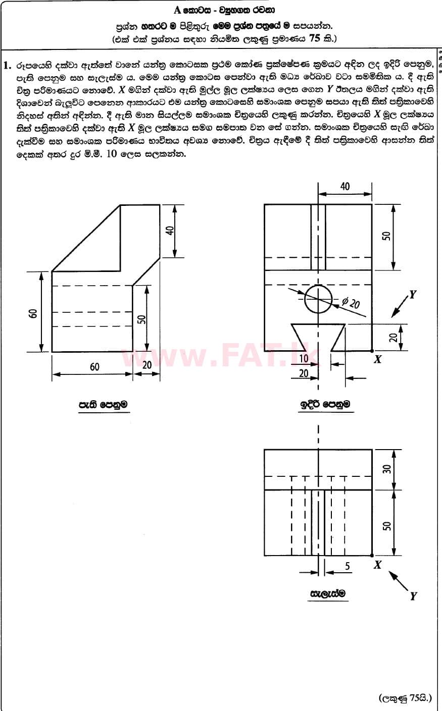 National Syllabus : Advanced Level (A/L) Engineering Technology - 2020 October - Paper II (New / Old Syllabus) (සිංහල Medium) 1 1