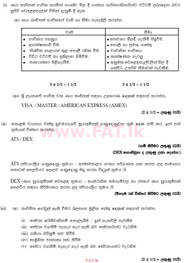 உள்ளூர் பாடத்திட்டம் : உயர்தரம் (உ/த) வர்த்தகக் கல்வி - 2014 ஆகஸ்ட் - தாள்கள் II (සිංහල மொழிமூலம்) 7 3143