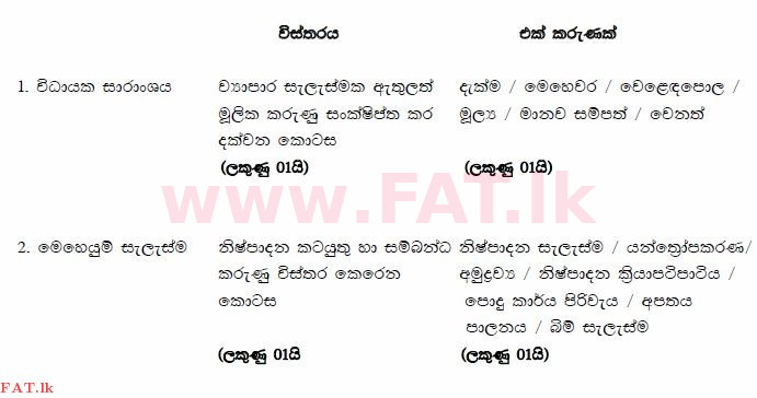 உள்ளூர் பாடத்திட்டம் : உயர்தரம் (உ/த) வர்த்தகக் கல்வி - 2014 ஆகஸ்ட் - தாள்கள் II (සිංහල மொழிமூலம்) 8 3147