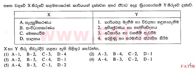 உள்ளூர் பாடத்திட்டம் : உயர்தரம் (உ/த) வர்த்தகக் கல்வி - 2012 ஆகஸ்ட் - தாள்கள் I A (සිංහල மொழிமூலம்) 16 1