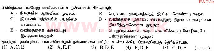 உள்ளூர் பாடத்திட்டம் : உயர்தரம் (உ/த) வர்த்தகக் கல்வி - 2014 ஆகஸ்ட் - தாள்கள் I A (தமிழ் மொழிமூலம்) 6 1