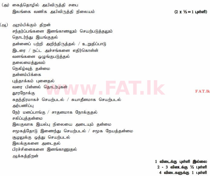 National Syllabus : Advanced Level (A/L) Business Studies - 2014 August - Paper I B (தமிழ் Medium) 3 3087