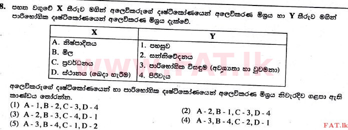 National Syllabus : Advanced Level (A/L) Business Studies - 2017 August - Paper I A (සිංහල Medium) 18 1