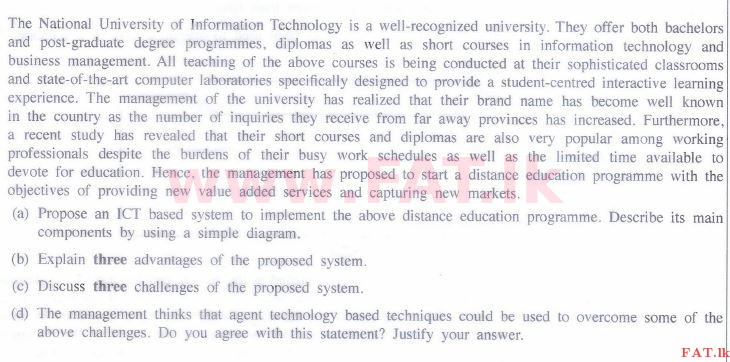 National Syllabus : Advanced Level (A/L) Information & Communication Technology ICT - 2015 August - Paper II (English Medium) 7 1