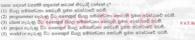 National Syllabus : Advanced Level (A/L) Information & Communication Technology ICT - 2015 August - Paper I (සිංහල Medium) 38 2