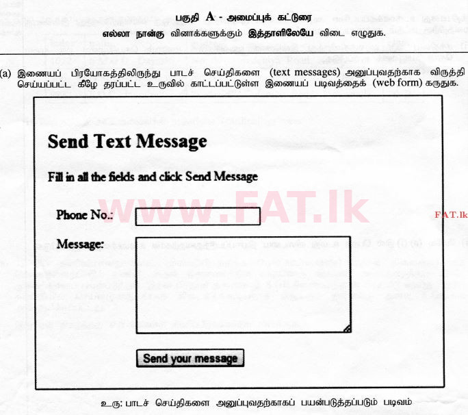National Syllabus : Advanced Level (A/L) Information & Communication Technology ICT - 2015 August - Paper II (தமிழ் Medium) 1 1