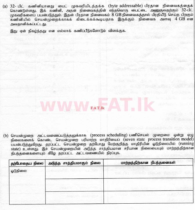 National Syllabus : Advanced Level (A/L) Information & Communication Technology ICT - 2015 August - Paper II (தமிழ் Medium) 4 1