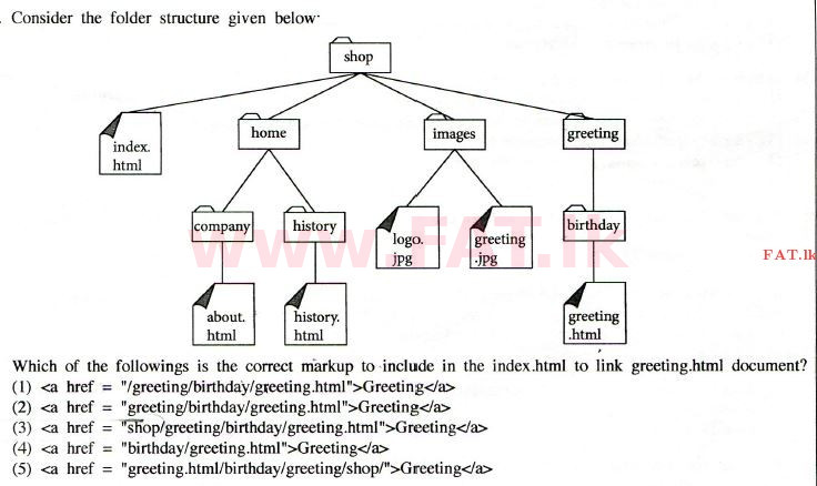 உள்ளூர் பாடத்திட்டம் : உயர்தரம் (உ/த) தகவல் தொடர்பாடல் தொழில்நுட்பம் - 2014 ஆகஸ்ட் - தாள்கள் I (English மொழிமூலம்) 18 1