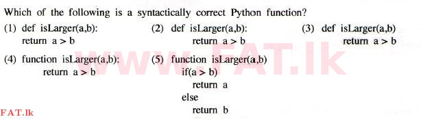 உள்ளூர் பாடத்திட்டம் : உயர்தரம் (உ/த) தகவல் தொடர்பாடல் தொழில்நுட்பம் - 2014 ஆகஸ்ட் - தாள்கள் I (English மொழிமூலம்) 37 1