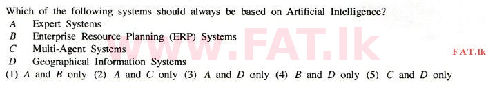 உள்ளூர் பாடத்திட்டம் : உயர்தரம் (உ/த) தகவல் தொடர்பாடல் தொழில்நுட்பம் - 2014 ஆகஸ்ட் - தாள்கள் I (English மொழிமூலம்) 45 1