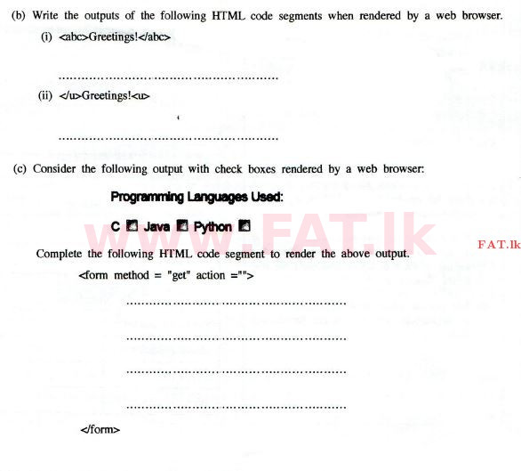 දේශීය විෂය නිර්දේශය : උසස් පෙළ (A/L) තොරතුරු හා සන්නිවේදන තාක්ෂණය (ICT) - 2014 අගෝස්තු - ප්‍රශ්න පත්‍රය II (English මාධ්‍යය) 1 2