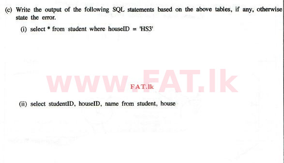 உள்ளூர் பாடத்திட்டம் : உயர்தரம் (உ/த) தகவல் தொடர்பாடல் தொழில்நுட்பம் - 2014 ஆகஸ்ட் - தாள்கள் II (English மொழிமூலம்) 3 2
