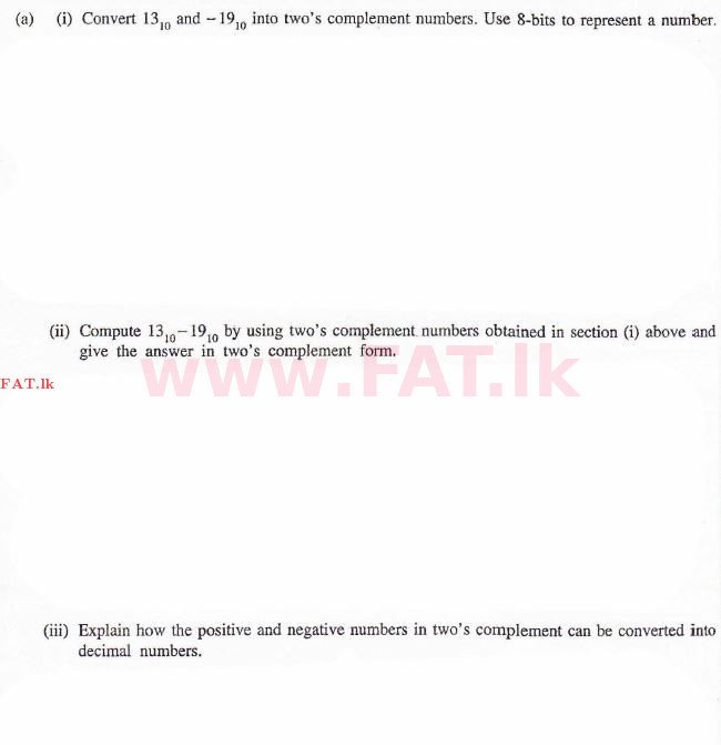 National Syllabus : Advanced Level (A/L) Information & Communication Technology ICT - 2013 August - Paper II (English Medium) 3 1