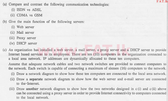 National Syllabus : Advanced Level (A/L) Information & Communication Technology ICT - 2013 August - Paper II (English Medium) 6 1