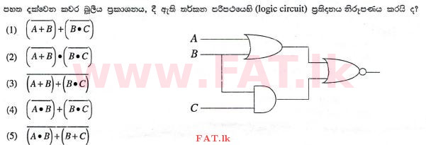 National Syllabus : Advanced Level (A/L) Information & Communication Technology ICT - 2012 August - Paper I (සිංහල Medium) 27 1