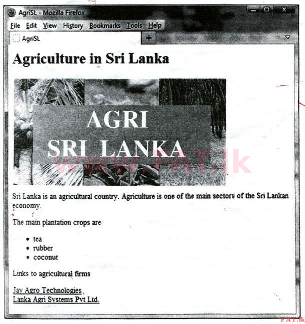 National Syllabus : Advanced Level (A/L) Information & Communication Technology ICT - 2012 August - Paper II (සිංහල Medium) 6 2