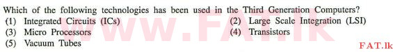 National Syllabus : Advanced Level (A/L) Information & Communication Technology ICT - 2012 August - Paper I (English Medium) 2 1